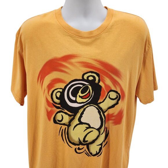 NWOT Insomniac Mens Shirt Large Shuffling Bear Yellow Short Sleeve Graphic Tee - Picture 2 of 7